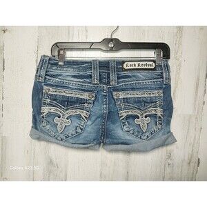 Rock Revival Cuttoff Denim Shorts Size 26 Raw Hem